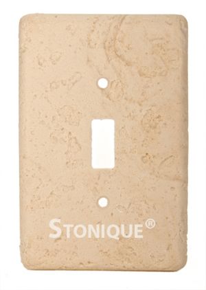 Stonique® Single Toggle Switch Plate Cover in Mocha